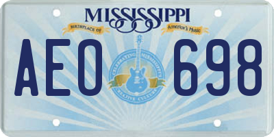 MS license plate AEO698