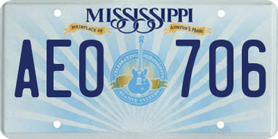MS license plate AEO706