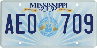 MS license plate AEO709