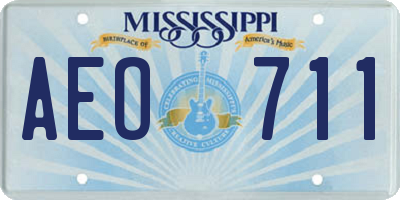 MS license plate AEO711