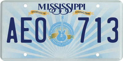 MS license plate AEO713