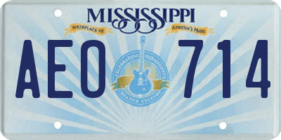 MS license plate AEO714