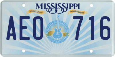 MS license plate AEO716