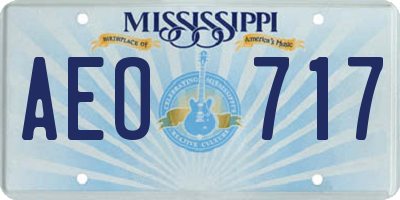 MS license plate AEO717