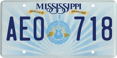 MS license plate AEO718