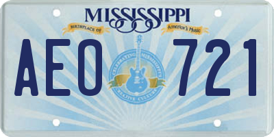 MS license plate AEO721