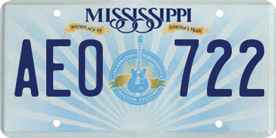 MS license plate AEO722