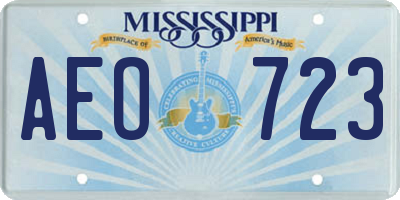 MS license plate AEO723