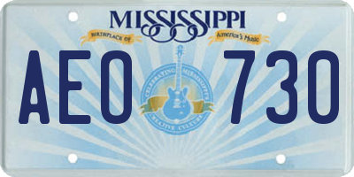 MS license plate AEO730
