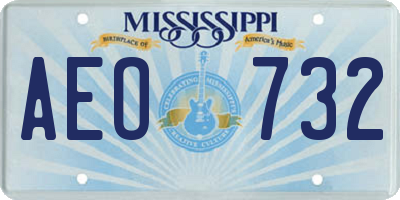 MS license plate AEO732