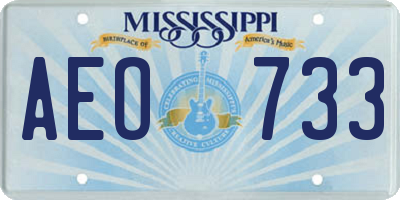 MS license plate AEO733