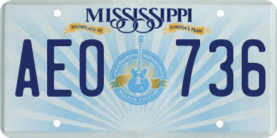 MS license plate AEO736