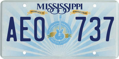 MS license plate AEO737