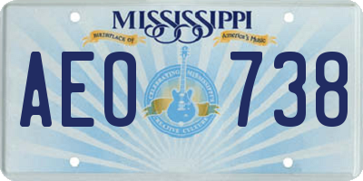 MS license plate AEO738