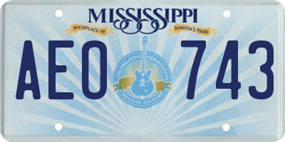 MS license plate AEO743