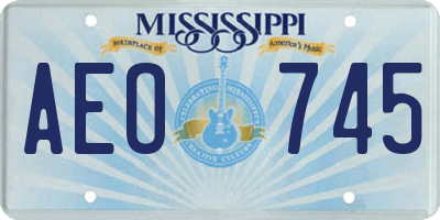 MS license plate AEO745