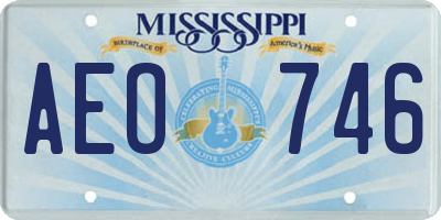 MS license plate AEO746