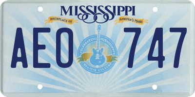 MS license plate AEO747