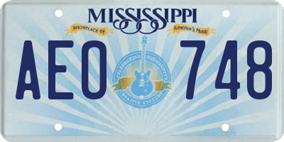 MS license plate AEO748
