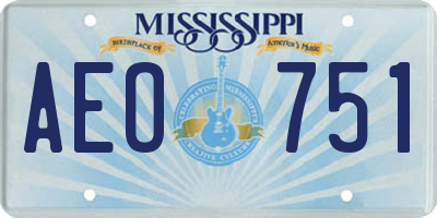 MS license plate AEO751