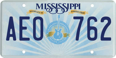 MS license plate AEO762