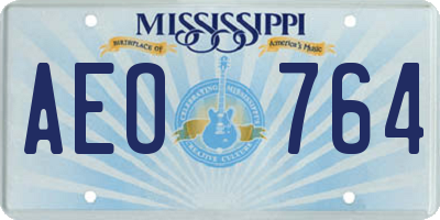 MS license plate AEO764