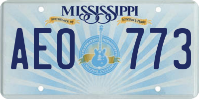 MS license plate AEO773