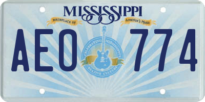 MS license plate AEO774