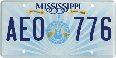 MS license plate AEO776