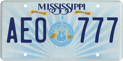 MS license plate AEO777