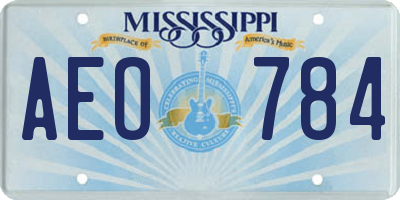 MS license plate AEO784