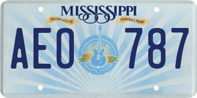 MS license plate AEO787