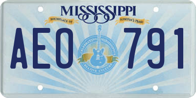MS license plate AEO791
