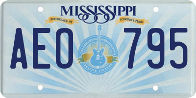MS license plate AEO795