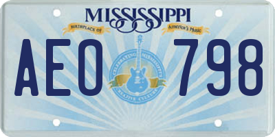 MS license plate AEO798