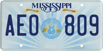 MS license plate AEO809