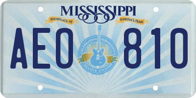 MS license plate AEO810
