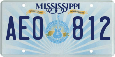 MS license plate AEO812