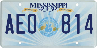 MS license plate AEO814