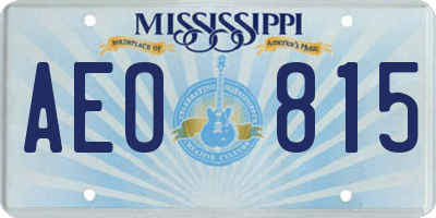 MS license plate AEO815