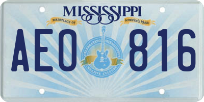 MS license plate AEO816