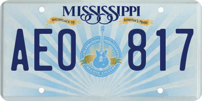 MS license plate AEO817