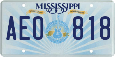 MS license plate AEO818