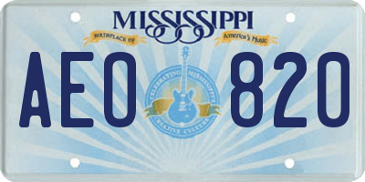 MS license plate AEO820