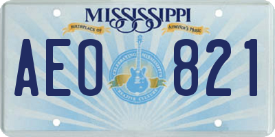 MS license plate AEO821