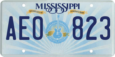 MS license plate AEO823