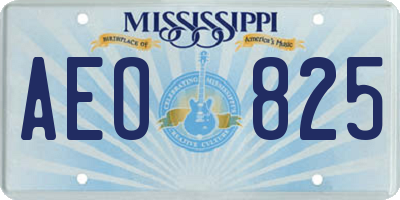 MS license plate AEO825
