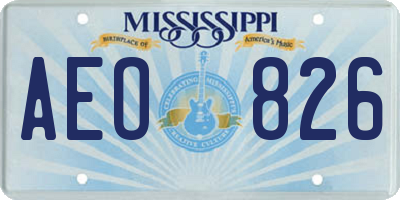 MS license plate AEO826