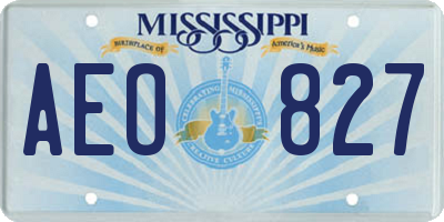 MS license plate AEO827
