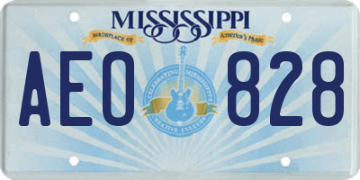 MS license plate AEO828